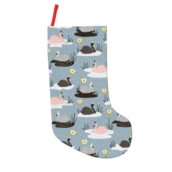 Vsdgher Swan Princess On Lake Christmas Stockings 18 inch Large Kids Stocking Bags Hanging Socks for Christmas Decor Decorations