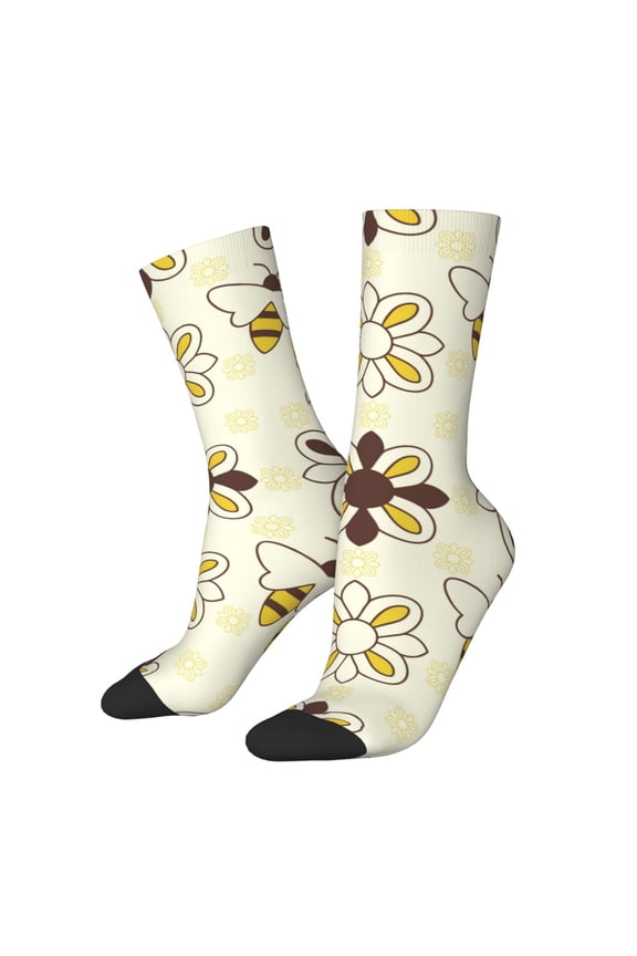 Sweet Bee Crew Socks for Men & Women, Breathable Casual Athletic Ankle Socks