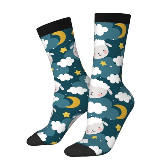 Vsdgher Sweet Dream Lamb Crew Socks for Men & Women, Breathable Casual Athletic Ankle Socks