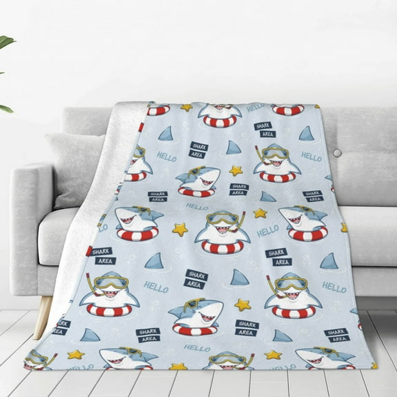 Vsdgher Swimming Shark Ultra-Soft Micro flannel Blanket Throw Blankets for Couch Sofa, Bed (4 sizes)-40"x30"