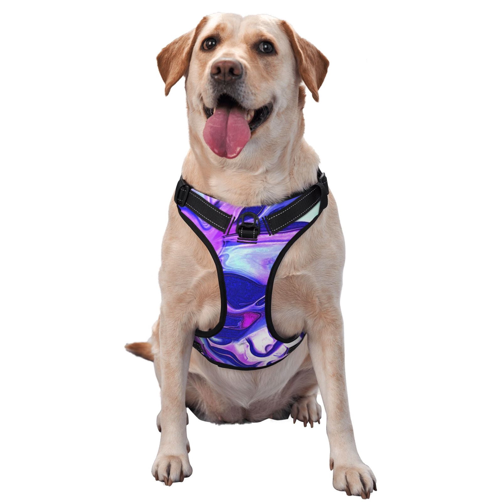 Vsdgher Swirl Print Blue Purple1 Dog Harness, No-Pull Pet Harness, Dog Vest, Pet Vest for Small to Large Dogs-X-Large