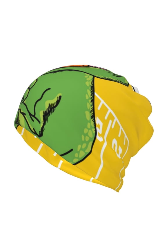 T-Rex Playing Football Slouchy Beanie Hat for Men/Women, Skull Cap Chemo Cap Night Sleeping Cap
