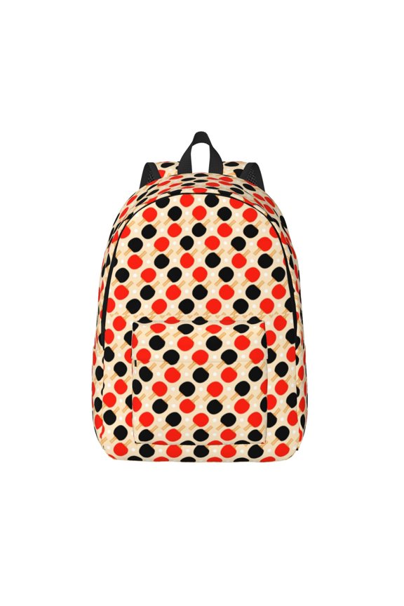 Table Tennis Rackets Print Canvas Backpack Travel Rucksack Unisex Knapsack 15.7/17.7Inch Laptop Backpack for Work,College -Medium