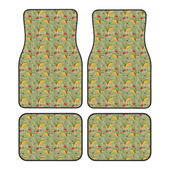 Vsdgher Taco Car Foot Mat Set of 4 Pieces Universal Floor Liner Car Accessories Fits Most Cars, Trucks, Vans, sedans, SUV