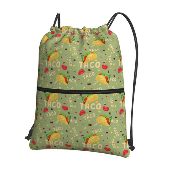 Vsdgher Taco Drawstring Backpack Water Resistant String Bag Sports Sackpack Gym Sack for Men Women