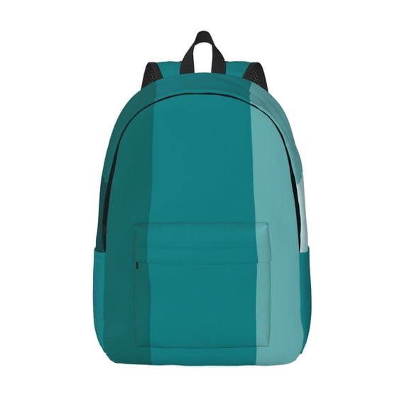 Vsdgher Teal Color Print Canvas Backpack Travel Rucksack Unisex Knapsack 15.7/17.7Inch Laptop Backpack for Work,College -Medium