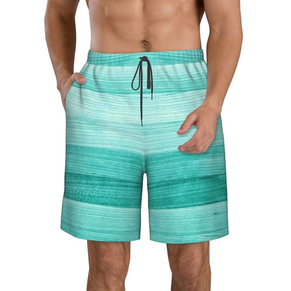 Vsdgher Teal Turquoise Men's Beach Shorts, Surfing shorts, Swim trunks, Quick Dry Swim Trunks for Surfing Beach Fun -XX-Large