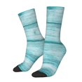 thumbnail image 1 of Vsdgher Teal Turquoise Wood Crew Socks for Men & Women, Breathable Casual Athletic Ankle Socks, 1 of 6