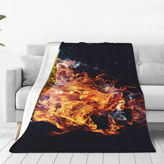Vsdgher Tennis Ball In Fire1 Ultra-Soft Micro flannel Blanket Throw Blankets for Couch Sofa, Bed (4 sizes)-50"x40"