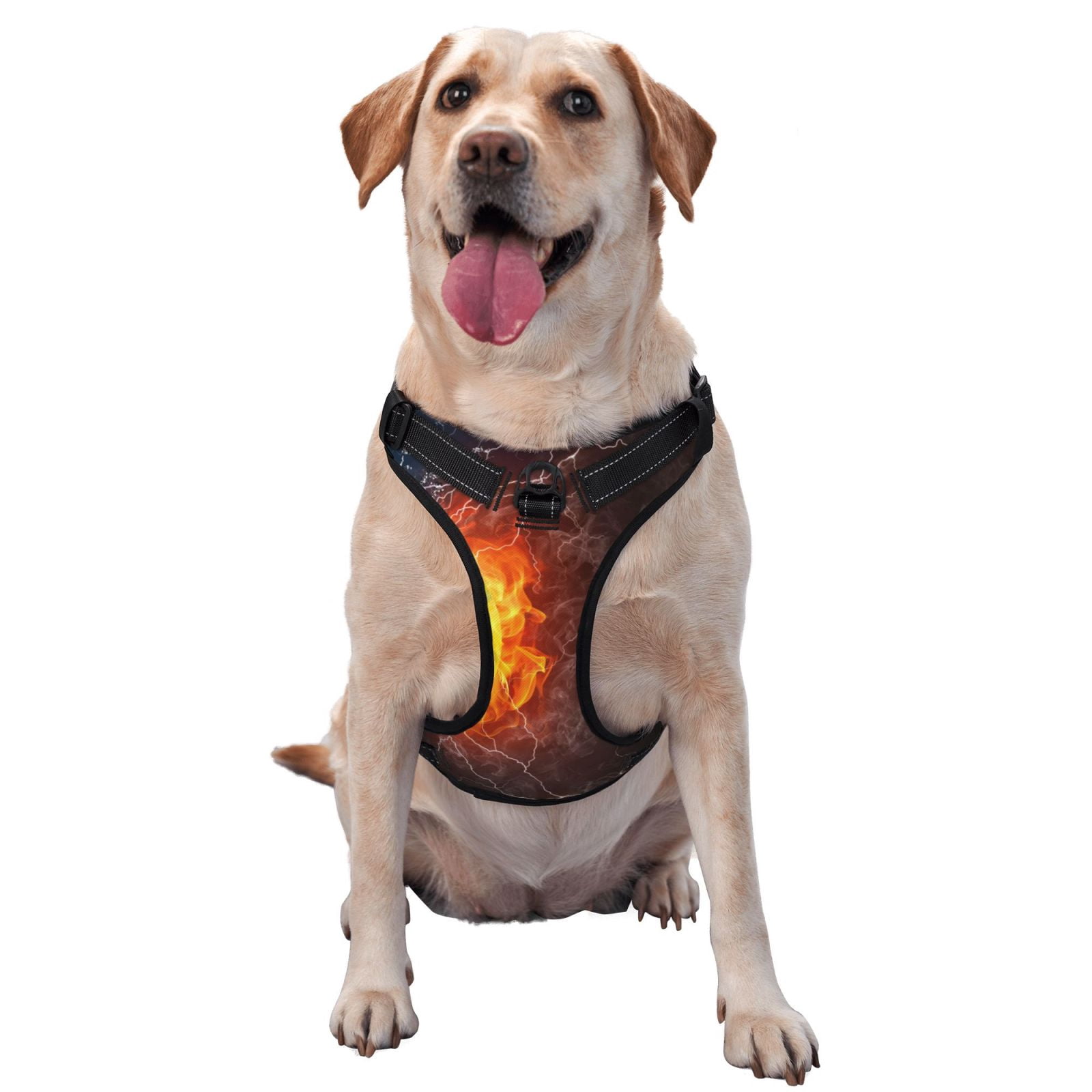 Vsdgher Tennis Ball On Fire And Water Dog Harness, No-Pull Pet Harness, Dog Vest, Pet Vest for Small to Large Dogs-Small