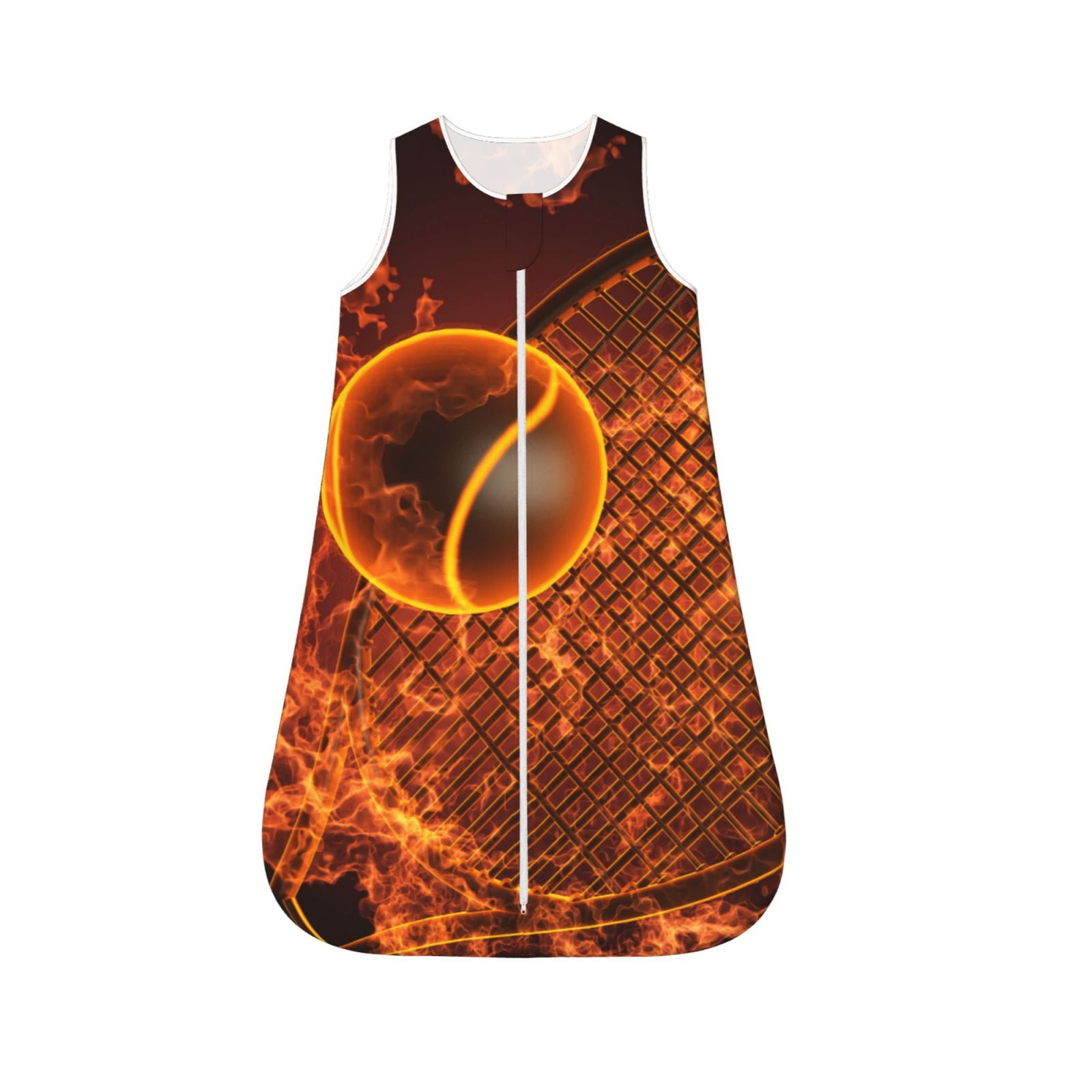 Vsdgher Tennis Racket In Fire Baby Sleep Sack, Sleeveless Baby Sleeping