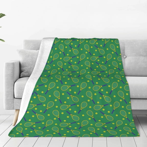 Vsdgher Tennis Rockets And Balls Ultra-Soft Micro flannel Blanket Throw Blankets for Couch Sofa, Bed (4 sizes)-40"x30"