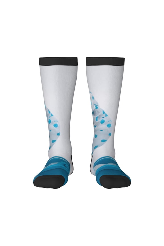 Terrier Takes A Bath With Shower Cap Knee Socks, High Socks Long Stretchy Sock Women Knee High Stocking, Long Socks for Women