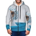 thumbnail image 1 of Vsdgher Terrier Takes A Bath With Shower Cap Mens Hoodies Zip Hoodie, Hoodies for Men, Zip-up Hooded Sweatshirt-Medium, 1 of 5