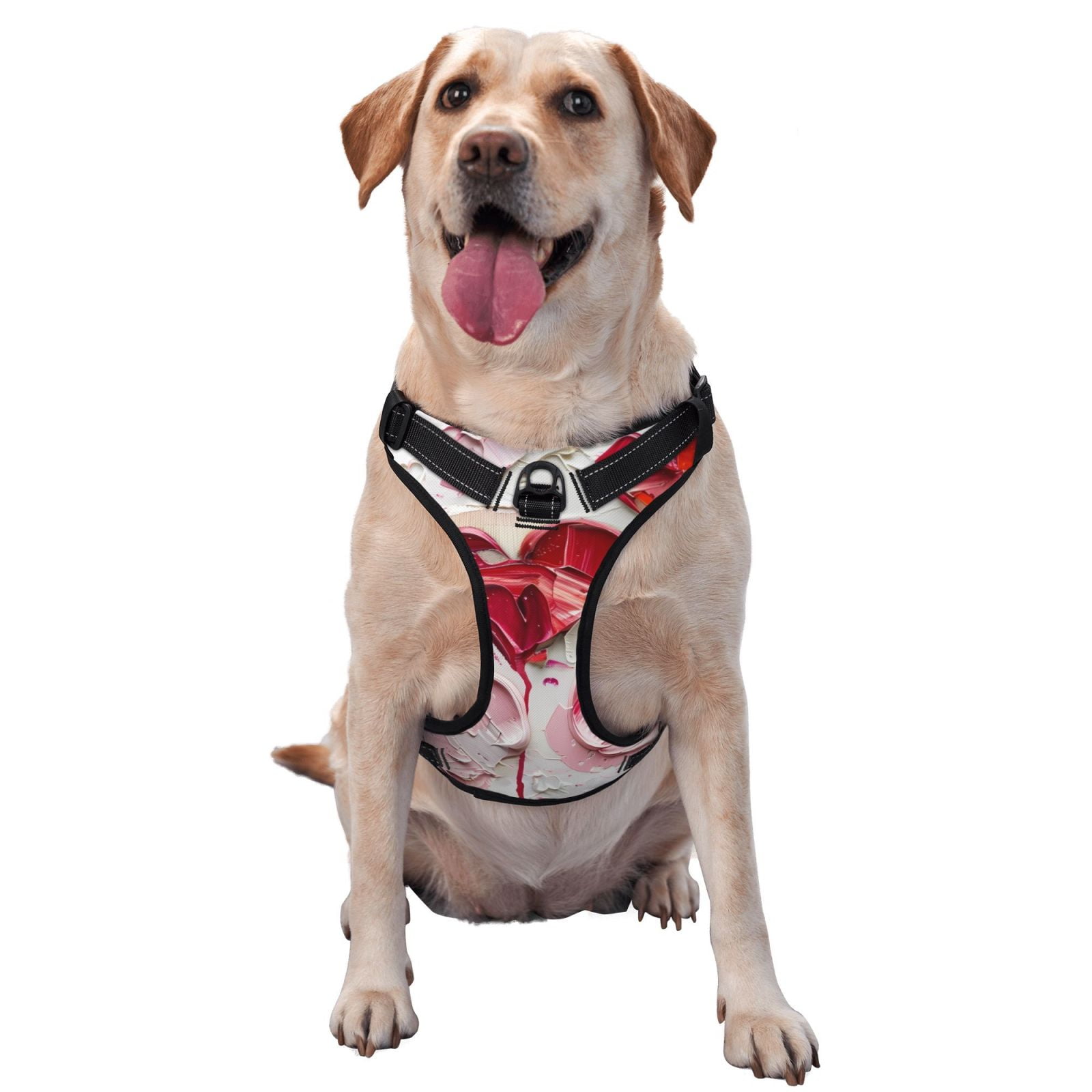 Vsdgher Textured Heart Abstract Art Dog Harness, No-Pull Pet Harness, Dog Vest, Pet Vest for Small to Large Dogs-Medium