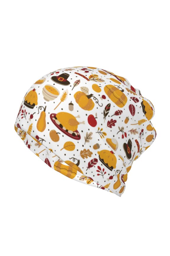 Thanksgiving Slouchy Beanie Hat for Men/Women, Skull Cap Chemo Cap Night Sleeping Cap