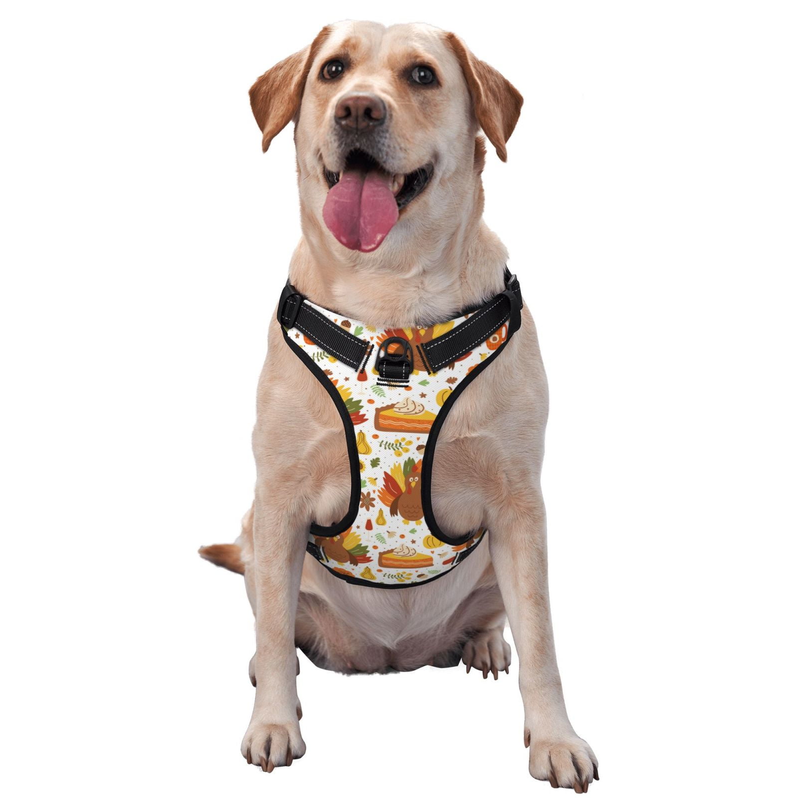 Vsdgher Thanksgiving With Turkey Dog Harness, No-Pull Pet Harness, Dog Vest, Pet Vest for Small to Large Dogs-