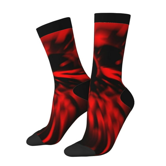 Vsdgher The Red Head Skull Crew Socks for Men & Women, Breathable Casual Athletic Ankle Socks