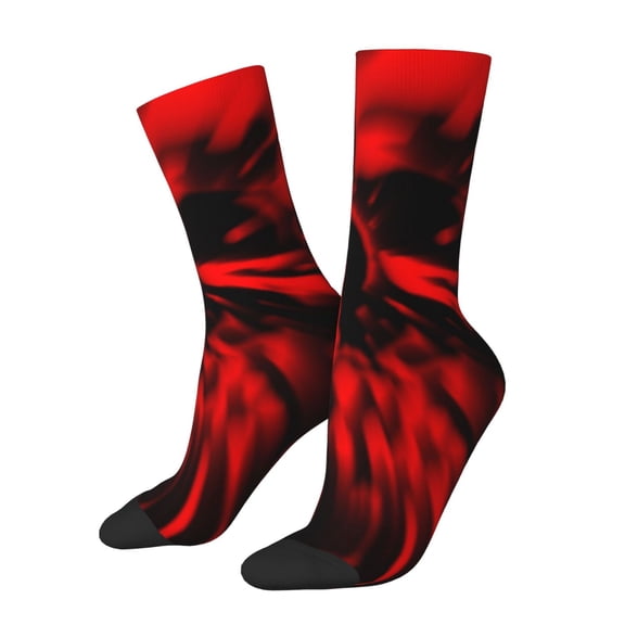 Vsdgher The Red Head Skull Crew Socks for Men & Women, Breathable Casual Athletic Ankle Socks