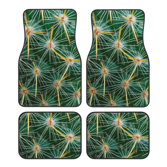 Vsdgher Thorns Of Macro Cactus Car Foot Mat Set of 4 Pieces Universal Floor Liner Car Accessories Fits Most Cars, Trucks, Vans, sedans, SUV