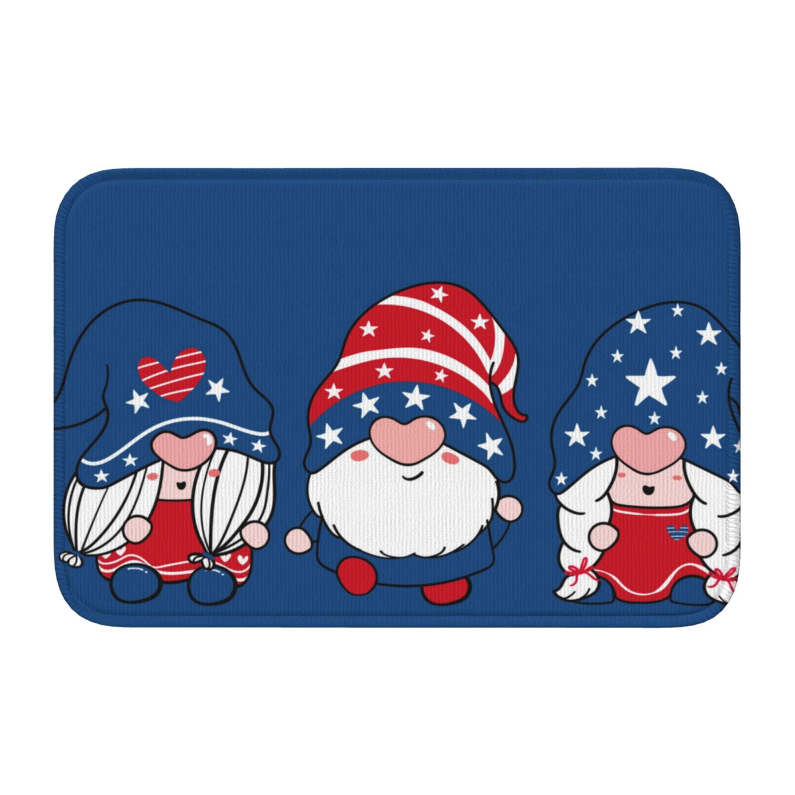 Vsdgher Three Gnome Independence Day Hem Mat 40x60 - Multipurpose Doormat for Indoor & Outdoor Use - Welcome Your Guests with our Entrance Mat