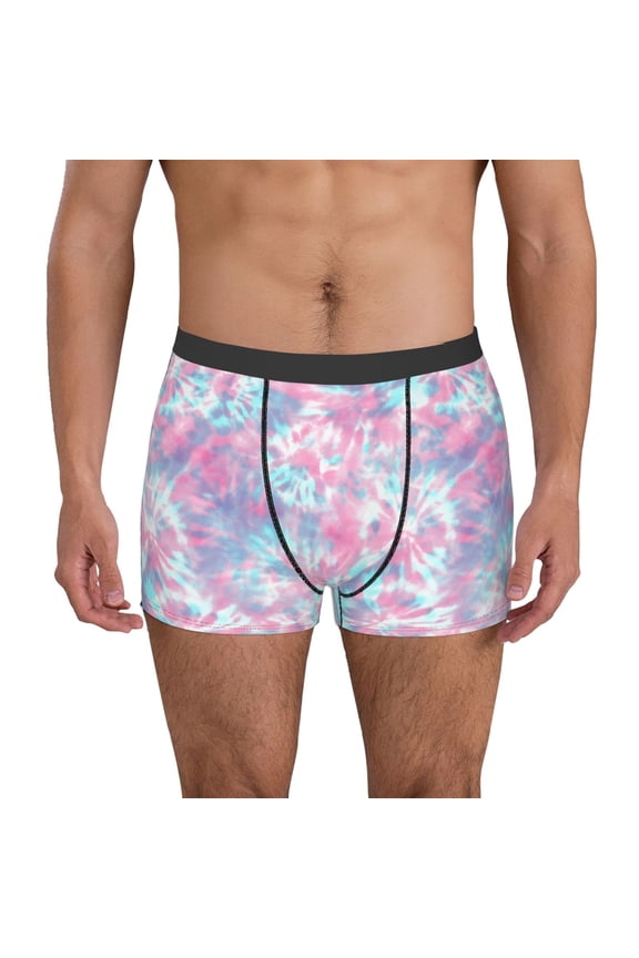Tie Dye Pattern Men's Boxer Brief Underwear,Soft Funny Underwear for Men-Small