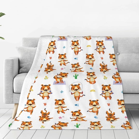 Vsdgher Tigers go in for Sports Ultra-Soft Micro flannel Blanket Throw Blankets for Couch Sofa, Bed (4 sizes)-40"x30"