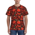thumbnail image 1 of Vsdgher Tomatoes And Chili Print Men's Dry Fit Mesh Athletic Shirts Moisture Wicking Tennis T-Shirt Tops, 1 of 1