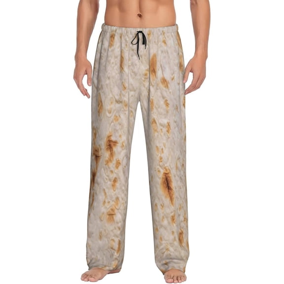 Vsdgher Tortilla Print Mens Pajama Pants Sleep & Lounge Pants, PJ Bottoms With elastic waistb and Pockets