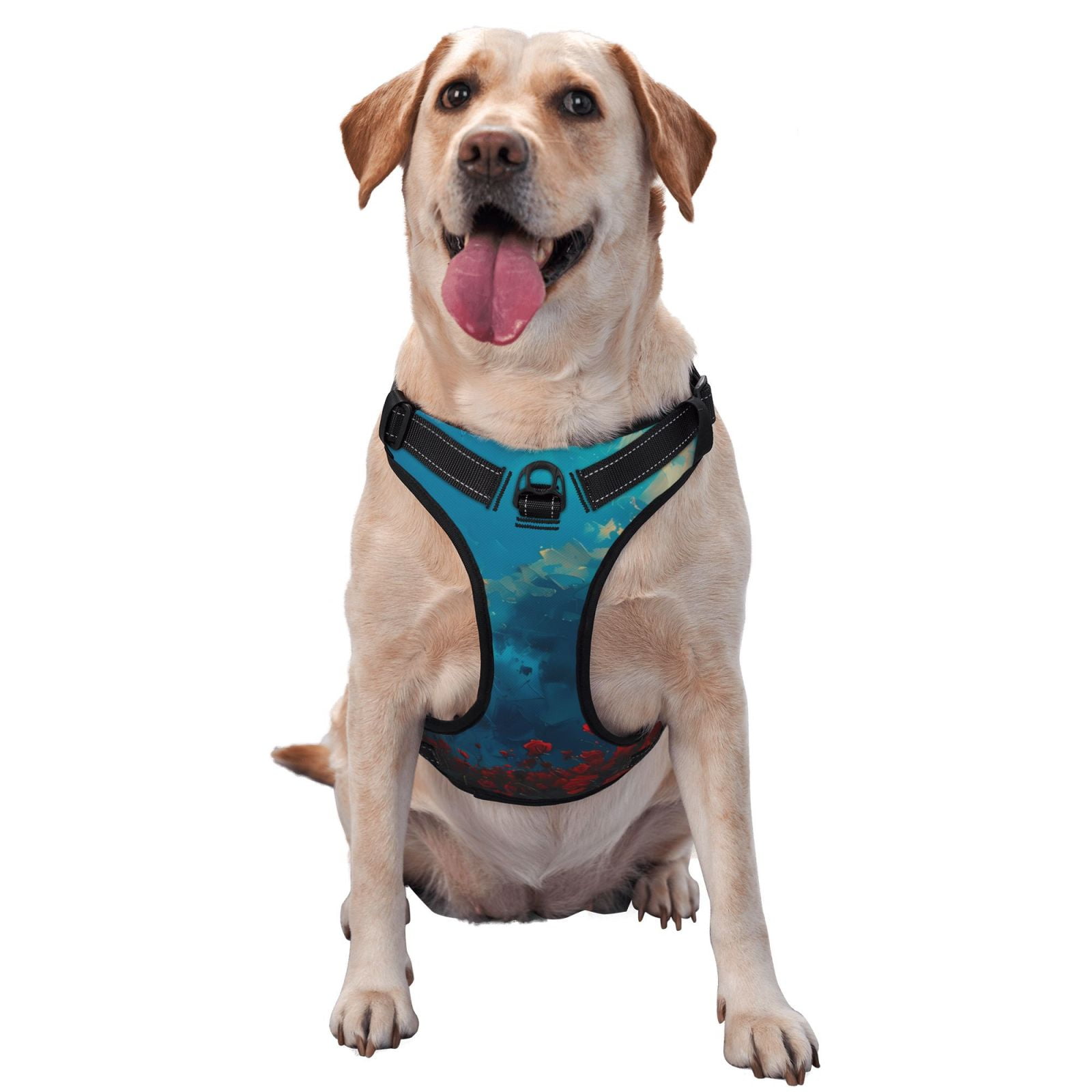 Vsdgher Tower And Red Roses Dog Harness, No-Pull Pet Harness, Dog Vest, Pet Vest for Small to Large Dogs-Small