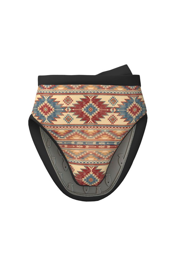 Traditional Tribal Aztec Non-Slip Mini Oven Mitt Set, Short Oven Mitts for Baking Grilling Barbecue Microwave, 5.9"x5.9"in