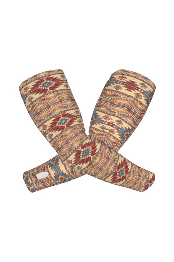 Traditional Tribal Aztec Pattern Cooling Arm Sleeves for Men & Women, Breathable, UV Sun Protection, Sports Arm Sleeves for Women, Men & Youth