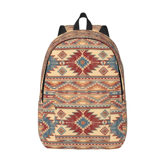 Vsdgher Traditional Tribal Aztec Print Canvas Backpack Travel Rucksack Unisex Knapsack 15.7/17.7Inch Laptop Backpack for Work,College -Small
