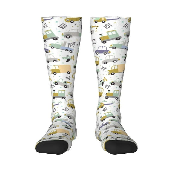 Vsdgher Transport 1 Print Thigh High Socks Extra Long Stretchy Sock Women Over Knee High Opaque Stocking Daily Wear
