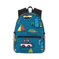 thumbnail image 1 of Vsdgher Transportations with Buildings Print Unisex Large Capacity Bookbag Schoolbag Casual Daypack for High School/College/Teens/Travel/Work, 1 of 8