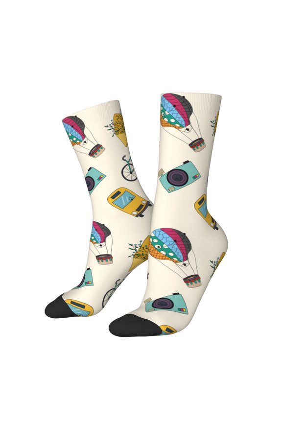 Travel Elements Crew Socks for Men & Women, Breathable Casual Athletic Ankle Socks