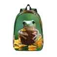 thumbnail image 1 of Vsdgher Tree Frog Sitting On Sunflowes Print Canvas Backpack Travel Rucksack Unisex Knapsack 15.7/17.7Inch Laptop Backpack for Work,College -Small, 1 of 5