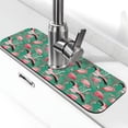 thumbnail image 1 of Vsdgher Tropical Flamingo Kitchen Sink Splash Guard Faucet Mat -1 PC Super Absorbent Fast Drying Mat Sink Gadgets-Splash, Bathroom,Sink Mat,(15" X 5.5" ), 1 of 7