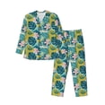 thumbnail image 1 of Vsdgher Tropical Floral Mens Pajama Set, Soft Warm Long Sleeve Sleepwear, Cozy Button-Down Pjs for Men-X-Large, 1 of 7