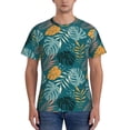 thumbnail image 1 of Vsdgher Tropical Leaves Print Men's Dry Fit Mesh Athletic Shirts Moisture Wicking Tennis T-Shirt Tops, 1 of 9
