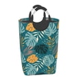 thumbnail image 1 of Vsdgher Tropical Leaves Print Square Laundry Bag Large Collapsible Dirty Clothes Bags With Handles Waterproof Essentials Storage For College Dorm, Family, 1 of 6