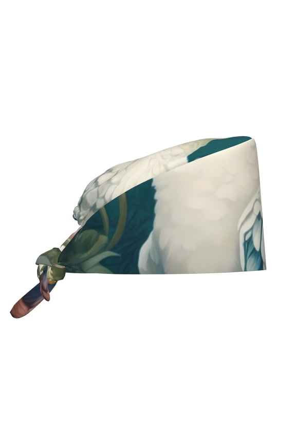 Tropical Parrot Floral Artwork Men Women Adjustable Cap Working Hat Tie Back Cap, Work Cap