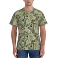 thumbnail image 1 of Vsdgher Tropical Plants Green Print Men's Dry Fit Mesh Athletic Shirts Moisture Wicking Tennis T-Shirt Tops, 1 of 9