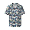 thumbnail image 1 of Vsdgher Tropical Sloth Print Men's Wrinkle Free Untucked Cuban Shirt Business Casual Button Down Shirts Short Sleeve Shirt, 1 of 1