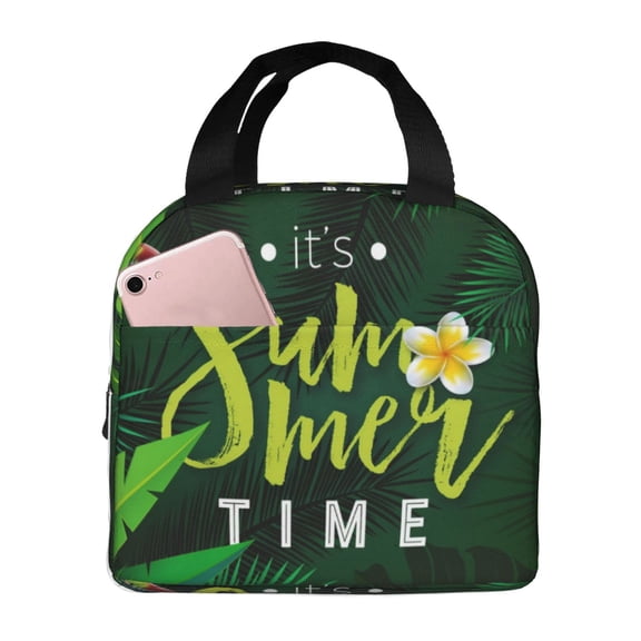 Vsdgher Tropical Summer Vibes Lunch Bag, Lunch Box for Women Adult Men, Lunch Tote Insulated Cooler Lunch Container for Work/Office/Picnic/Travel