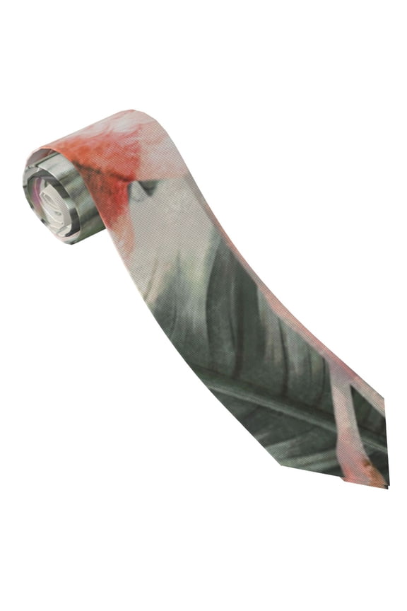 Tropical With Flamingos Print Ties for Men 4.7" Formal Necktie Wedding Accessory Men's Business Ties for Wedding Bussiness Work