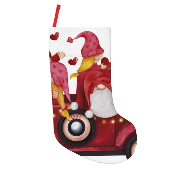 Vsdgher Truck With Gnomes Christmas Stockings 18 inch Large Kids Stocking Bags Hanging Socks for Christmas Decor Decorations