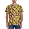 thumbnail image 1 of Vsdgher Tulips Flowers Print Men's Dry Fit Mesh Athletic Shirts Moisture Wicking Tennis T-Shirt Tops, 1 of 9