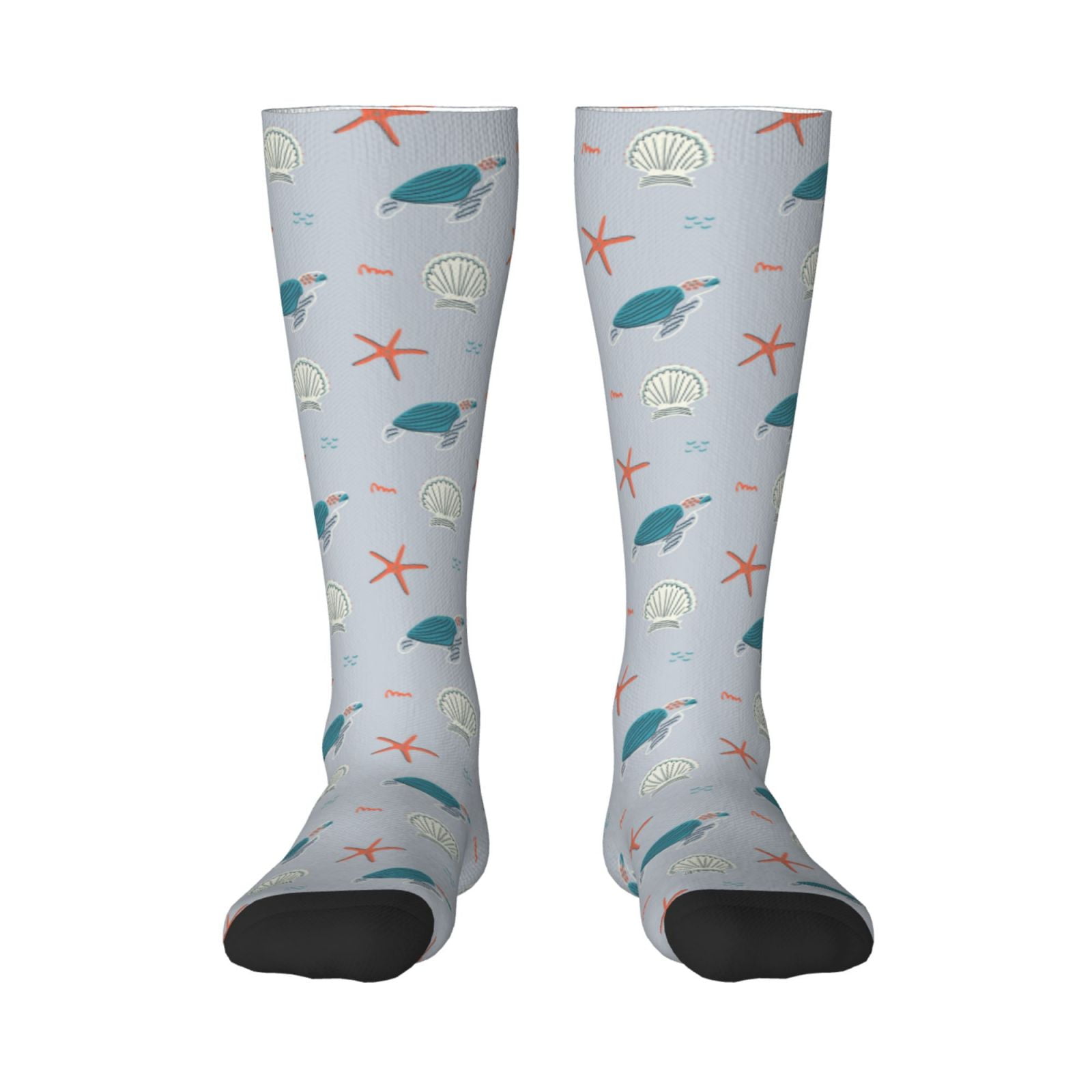 Vsdgher Turtles And Shells Print Thigh High Socks Extra Long Stretchy ...