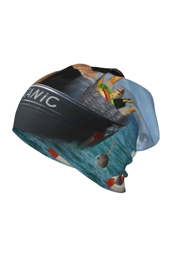 Two Brave Cats Are Floating On The Sea Iceberg Toddler Beanie Baby Boys Girls Beanies Kids Winter Hats Children Knit Warm Caps